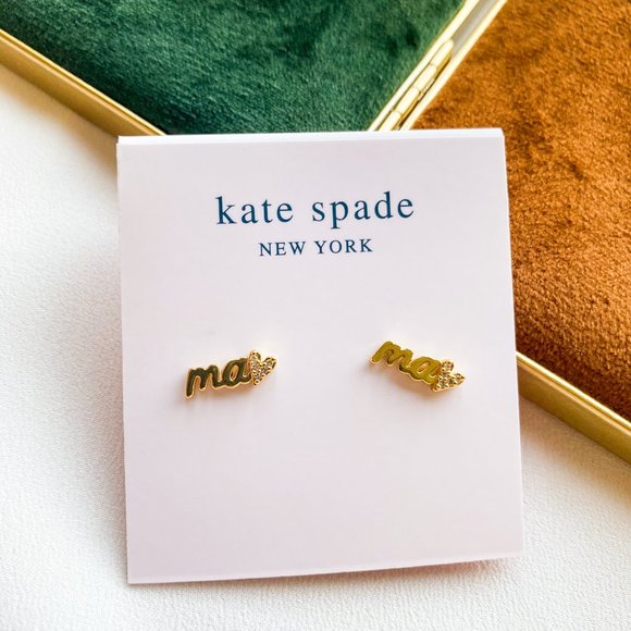 Kate Spade Love you, Mom Mama mini stud earrings